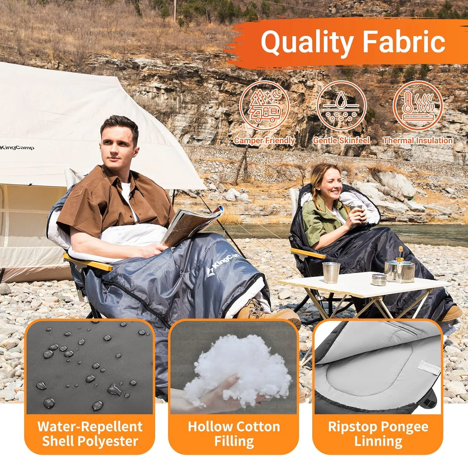 KingCamp Sleeping Bags for Adults, Wearable Sleeping Bags for Camping Backpacking, 87 * 30 Big and Tall, Lightweight, Ripstop, Waterproof Outdoor Gears