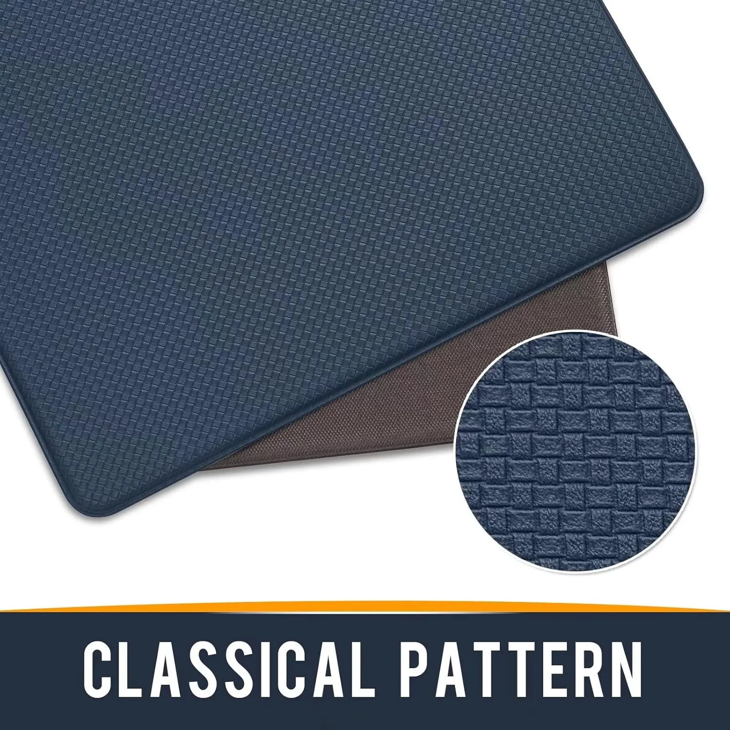 Kitchen Mats for Floor Cushioned Anti Fatigue, Runner Rug Waterproof, Memory Foam Padded for Standing, 17x59, Blue