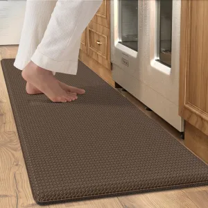 Kitchen Mats for Floor Cushioned Anti Fatigue, Runner Rug Waterproof, Memory Foam Padded for Standing, 17x59, Brown