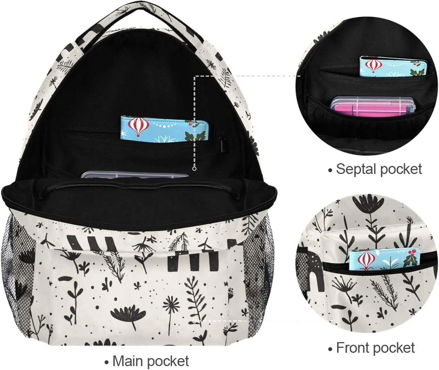 KLL Day Backpack for Teacher Nurse Waterproof Sports Backpack with Chest Strap Gift Men & Women Beauty Dino