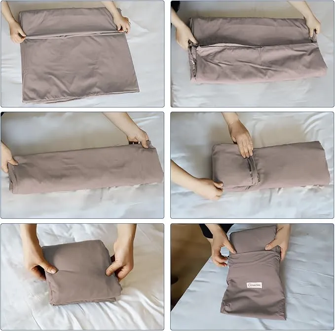 KOMUSMO Sleeping Bag Liner with Zipper, Ultralight Travel Sheets for Adults, Portable Sleep Sack Camping Sheet, Ideal for Traveling, Hiking, Tenting, Hotel and Camping