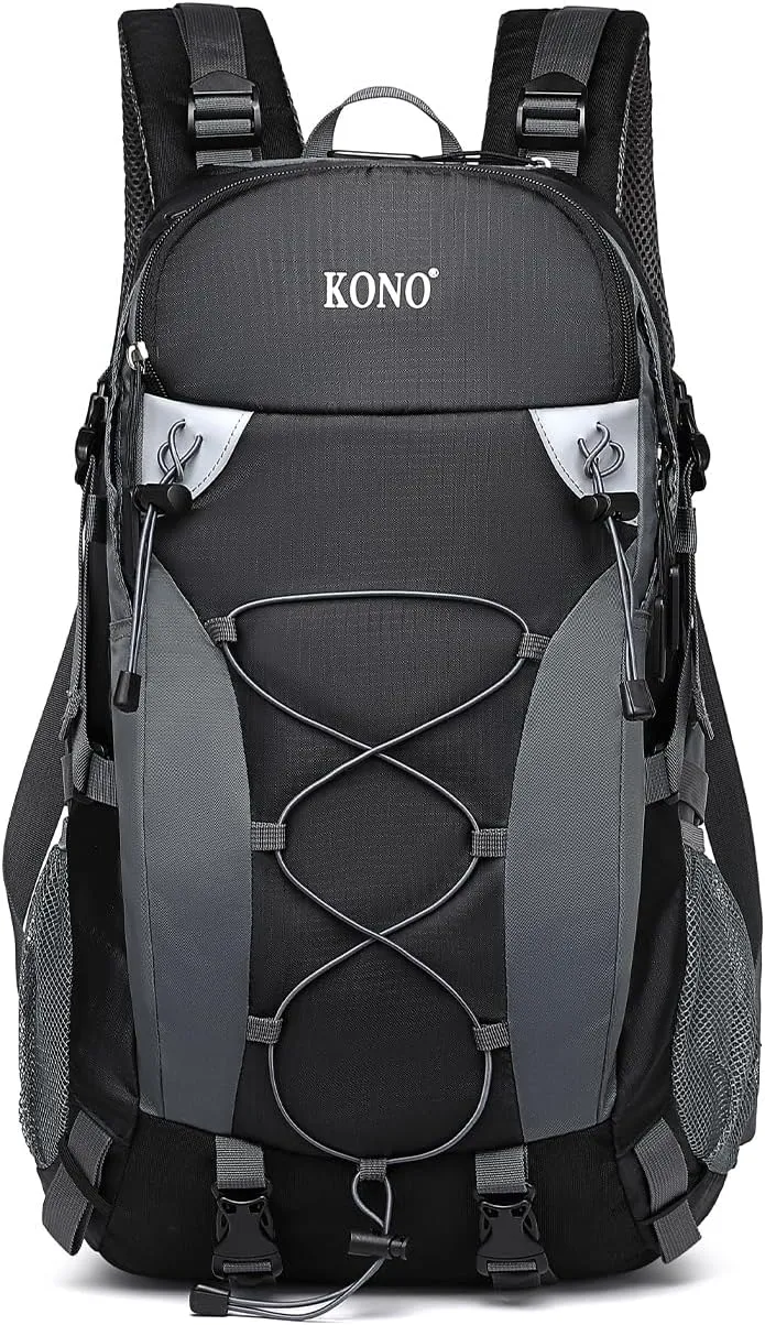 Kono Multi-functional Waterproof Hiking Backpack Traveling Climbing Backpack with Rain Cover 40L, Black, One Size, Vacation