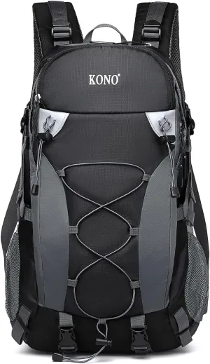 Kono Multi-functional Waterproof Hiking Backpack Traveling Climbing Backpack with Rain Cover 40L, Black, One Size, Vacation