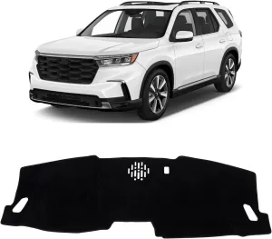 KUST Car Dash Cover for 2023 2024 2025 Honda Pilot (Without HUD) Polyester Non-Slip Center Console Dash Cover Interior Accessories for Pilot Custom Fit Dash Mat Sunshade Windshield Glare Black