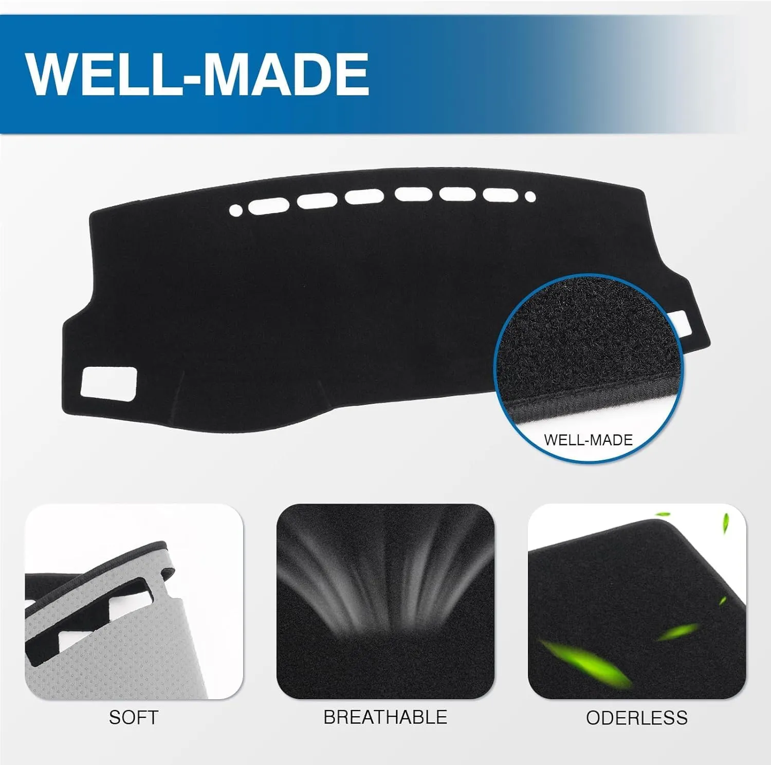 KUST Car Dash Cover for Toyota Corolla 2014 2015 2016 2017 2018 Left Hand Driving Non-Slip Center Console Dash Cover Interior Accessories for Corolla Custom Fit Dash Mat No Glare Black