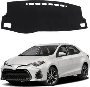 KUST Car Dash Cover for Toyota Corolla 2014 2015 2016 2017 2018 Left Hand Driving Non-Slip Center Console Dash Cover Interior Accessories for Corolla Custom Fit Dash Mat No Glare Black