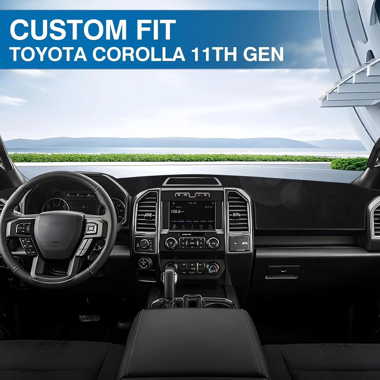 KUST Car Dash Cover for Toyota Corolla 2014 2015 2016 2017 2018 Left Hand Driving Non-Slip Center Console Dash Cover Interior Accessories for Corolla Custom Fit Dash Mat No Glare Black