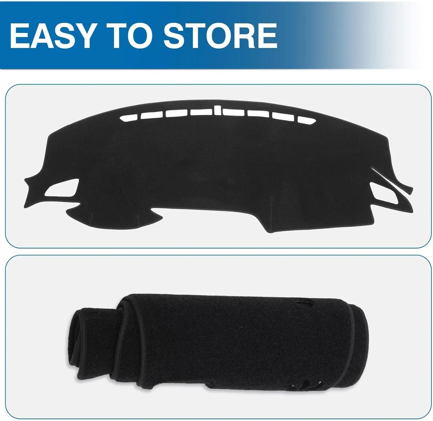 KUST Car Dash Cover Mat for Honda Civic 2016-2018 2019 2020 2021 (Hatchback/Sedan/Coupe) Polyester Non-Slip Center Console Dash Cover Interior for Civic Accessories Sunshade Windshield Glare Black