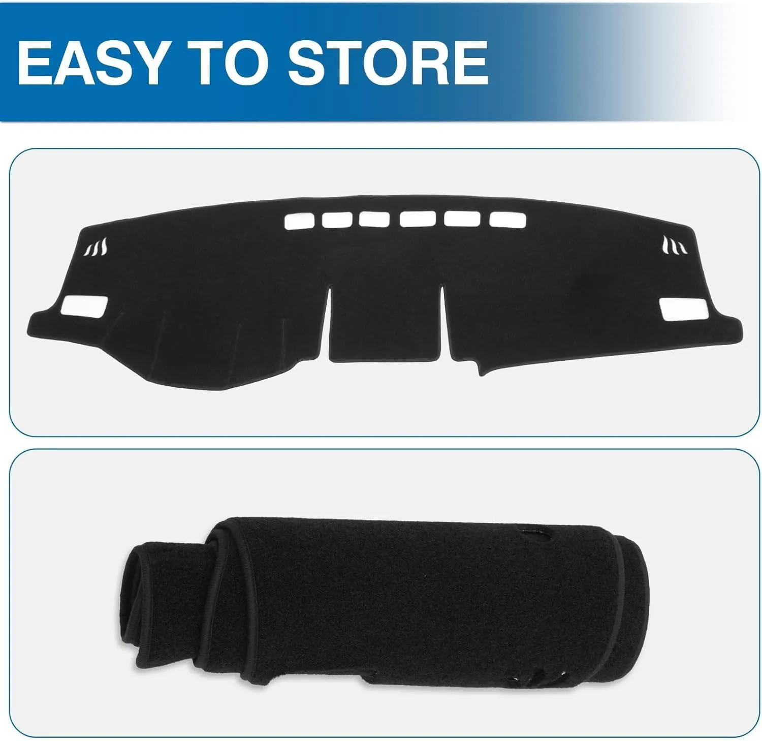 KUST Car Dash Cover Mat for Toyota RAV4 2019-2025 Left Hand Driving Non-Slip Center Console Dash Cover Interior for Toyota RAV4 Accessories Custom Fit Dash Mat Sunshade Windshield Glare Black