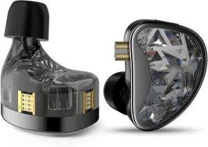 KZ AS24 in-Ear Monitors HiFi Earphone Wired,12BA Hybrid Drivers Tunable IEM Headphones Ergonomic Design Memory Foam with Removable Cable for Audiophile Musician (Black, Tuning Version No Mic)