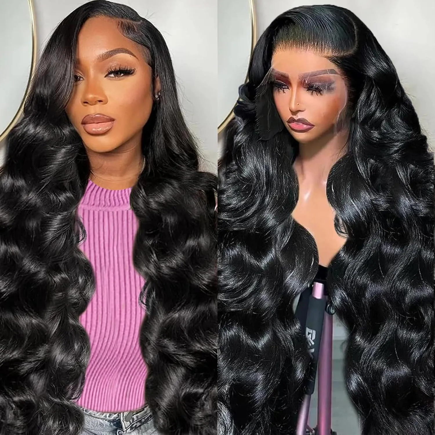 Lace Front Wigs Human Hair Pre Plucked HD Transparent Lace Frontal Wig Bralizian Virgin Human Hair Tiny Knots Natural Hairline with Baby Hair