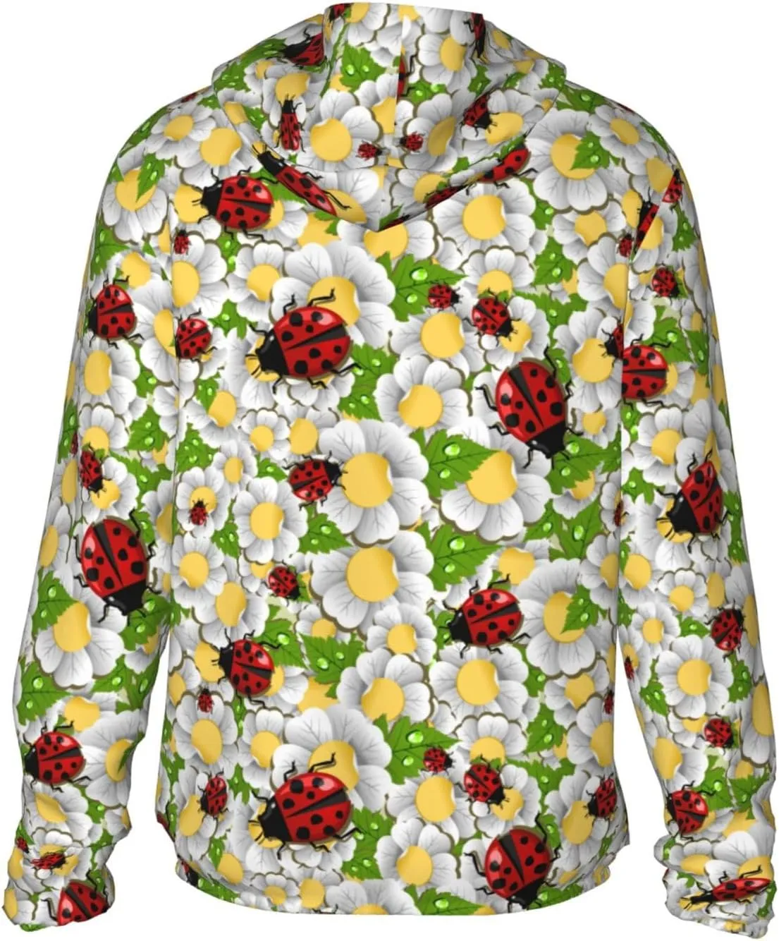 Ladybug Pattern Hoodie Sun Proof Hooded Shirt Refreshing Clothing Jacket Shirts Adult Long Sleeve Sports Hoodies