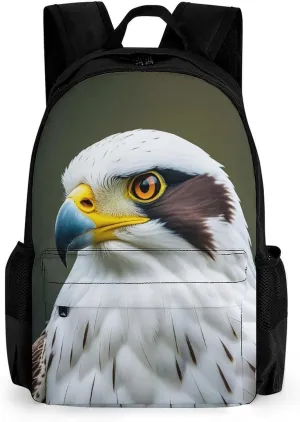 Laptop Backpack for Men Women Spear Falcon, White Eagle Backpack Casual Bag Travel Backpack Simple Bag for Hiking