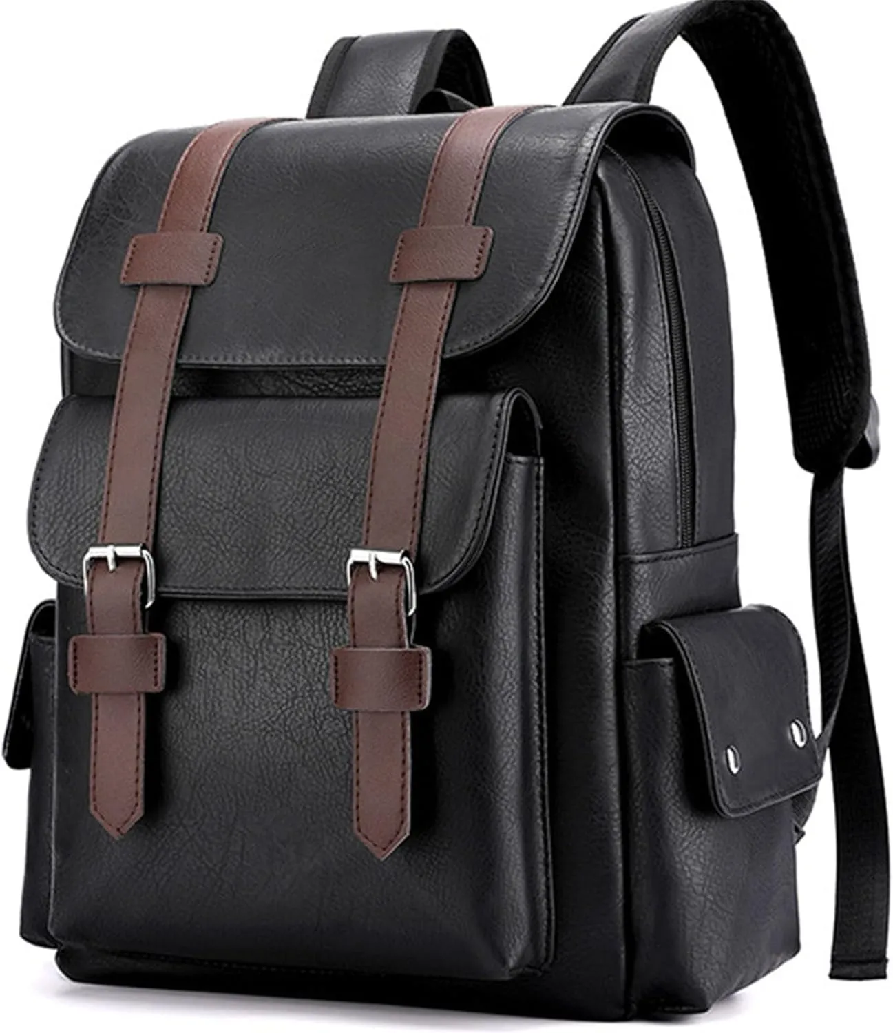 Laptop Backpack for Women Men College Computer Backpack for Women Large Leather Work Backpack Black Teacher Business Back Pack travel backpack Carry on Flight Approved