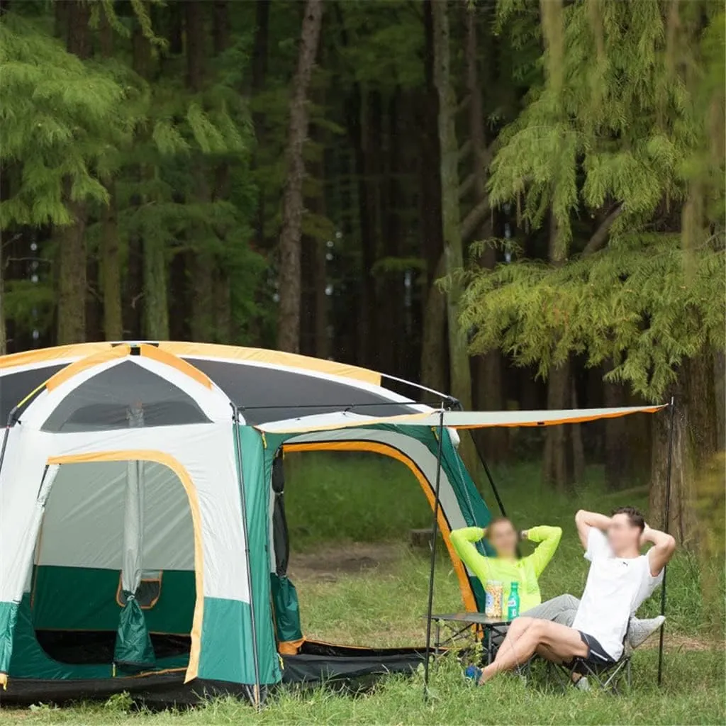 Large Camping Tent Travel Double-Layer Tent Waterproof Family Camping Tent Outdoor Camping Tent 6/8/10/12(Size:380 * 260 * 185cm)