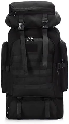 Large Capacity 80L Waterproof Camouflage Tactical Backpack Hiking Bag Leisure Outdoor Sports Backpack Hiking (black)