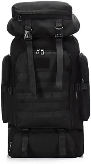 Large Capacity 80L Waterproof Camouflage Tactical Backpack Hiking Bag Leisure Outdoor Sports Backpack Hiking (black)