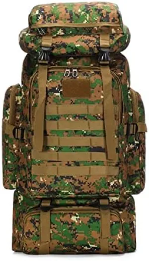 Large Capacity 80L Waterproof Camouflage Tactical Backpack Hiking Bag Leisure Outdoor Sports Backpack Hiking (Jungle camouflage)