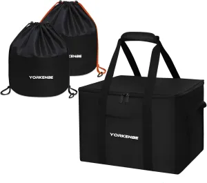 Large Capacity Camping Organizer & Camping Cookware Bag, with Sturdy Structure & Drawstring, Heavy Duty Water Resistant Cookware Organizer for BBQ Outdoor Cooking Essentials