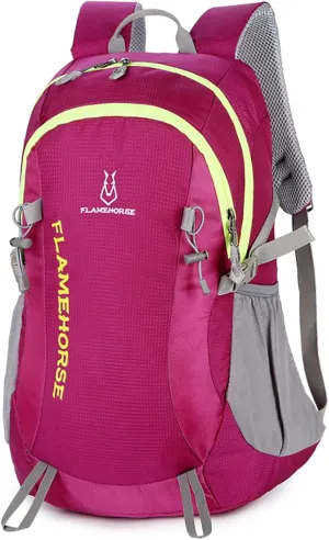 Large Capacity Outdoor Leisure Backpack Men Women Waterproof Daypack for Hiking Camping Cycling(Pink)