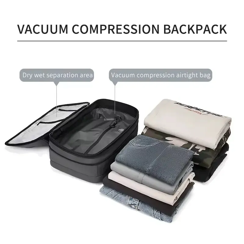 Large Capacity Travel Backpack with Vacuum Compression - 17-Inch Laptop, Business, School, and Hiking Backpack