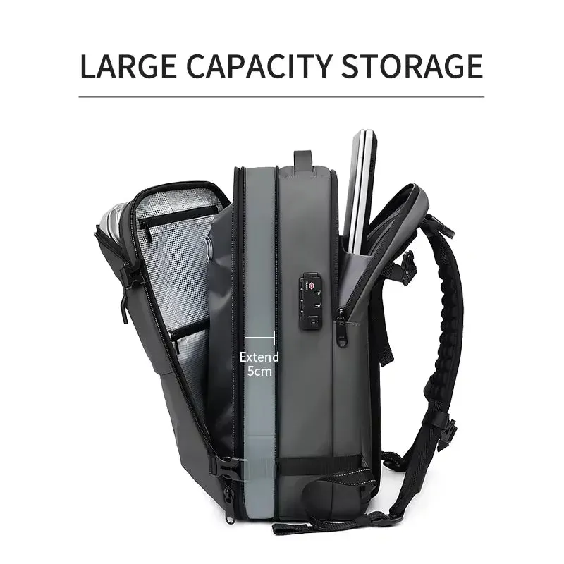Large Capacity Travel Backpack with Vacuum Compression - 17-Inch Laptop, Business, School, and Hiking Backpack