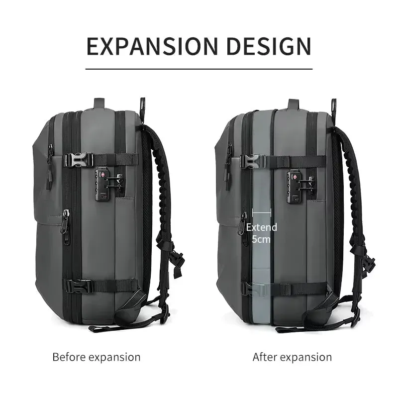 Large Capacity Travel Backpack with Vacuum Compression - 17-Inch Laptop, Business, School, and Hiking Backpack