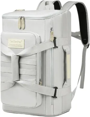 Large capacity travel outdoor bag, hiking tennis, men and women (Light grey)