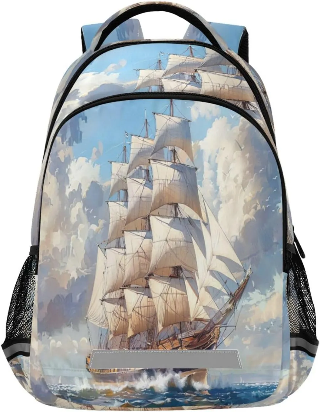 Large Clipper Ship Design Waterproof Backpack - Casual Outdoor Sports Daypack with Ergonomic Shoulder Straps#867