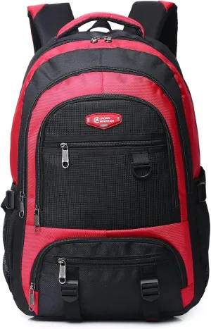 Large Hiking Backpack, 35L Lightweight Travel Backpack,Hiking Daypack for Women Men,Black Red