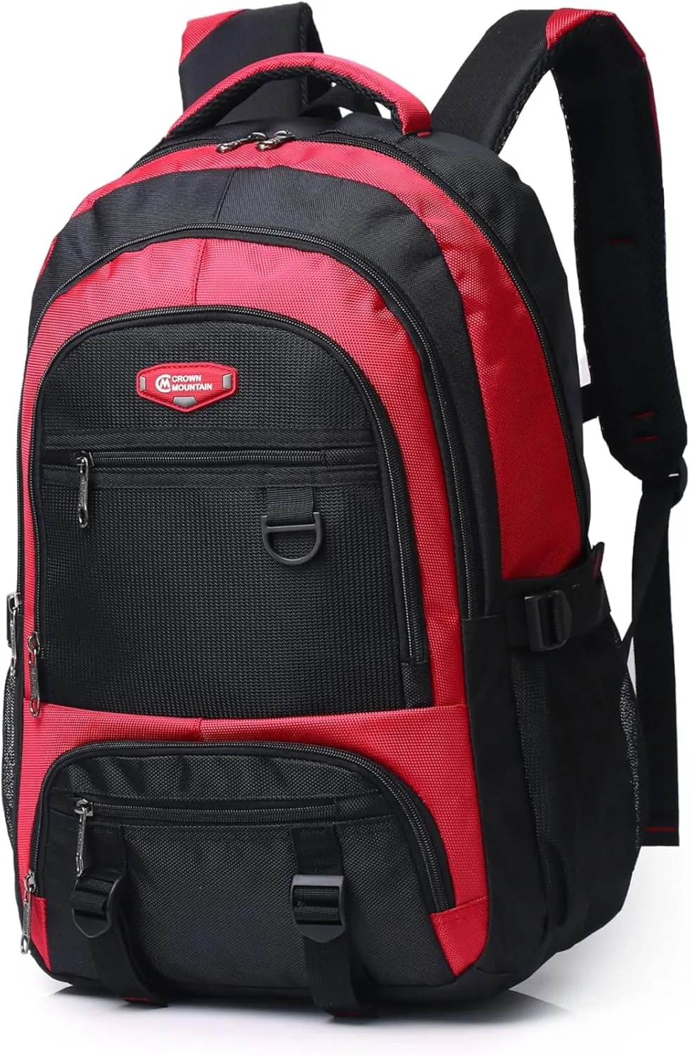 Large Hiking Backpack, 35L Lightweight Travel Backpack,Hiking Daypack for Women Men,Black Red