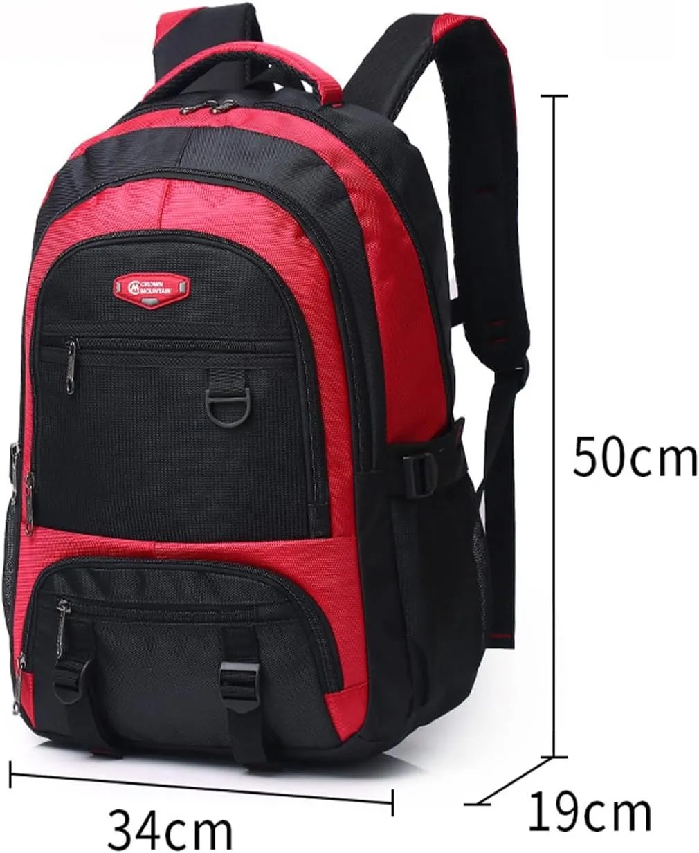 Large Hiking Backpack, 35L Lightweight Travel Backpack,Hiking Daypack for Women Men,Black Red