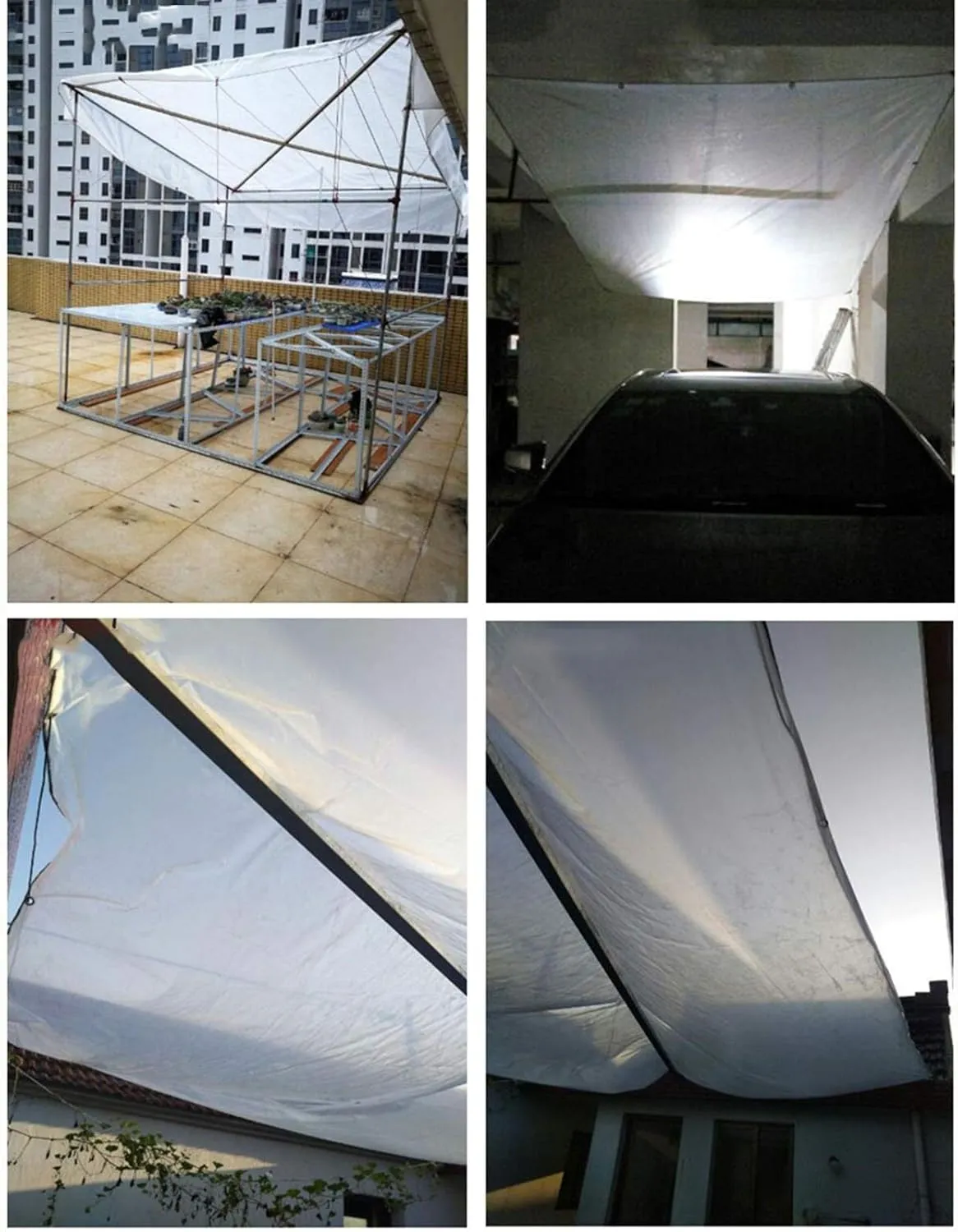 Large Tarpaulin Waterproof Heavy Duty Double Layer Transparent Rainproof Cloth Thicken Sun Room Tarpaulin Windproof Keep Warm Ground Sheet, Multiple Specifications(1.2x2m)