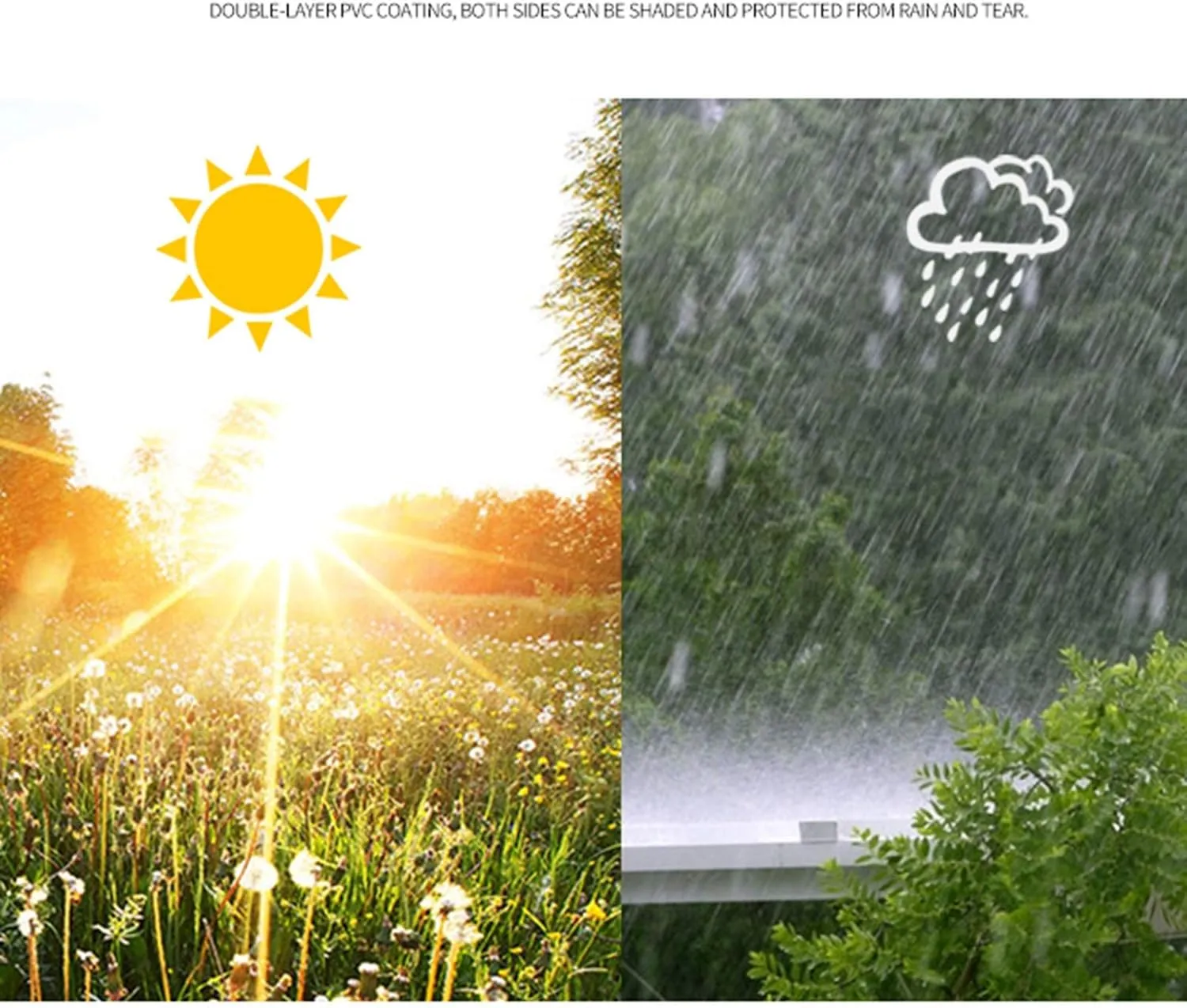 Large Tarpaulin Waterproof Heavy Duty Double Layer Transparent Rainproof Cloth Thicken Sun Room Tarpaulin Windproof Keep Warm Ground Sheet, Multiple Specifications(1.2x2m)