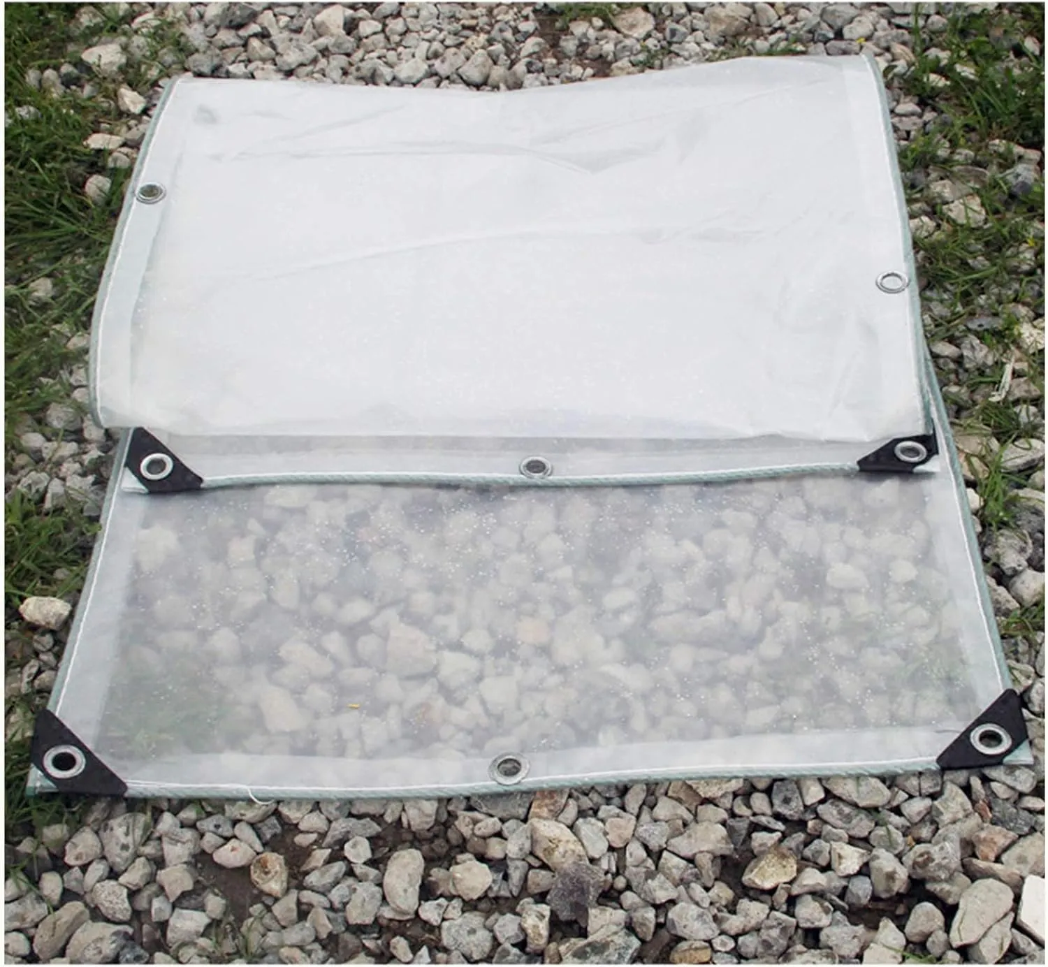 Large Tarpaulin Waterproof Heavy Duty Double Layer Transparent Rainproof Cloth Thicken Sun Room Tarpaulin Windproof Keep Warm Ground Sheet, Multiple Specifications(1.2x2m)