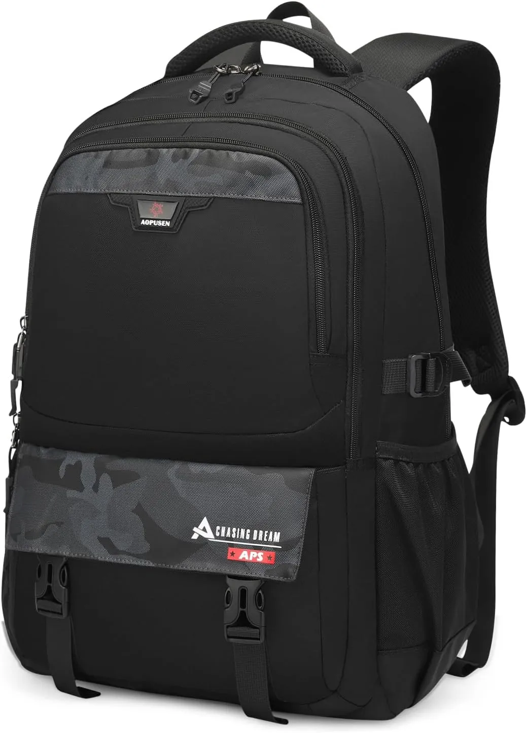 Large Travel Backpack for Men, Waterproof Outdoor Commuter Backpack with Multiple Compartments, Heavy-Duty Work Daypack for Hiking, Business, or Daily Use, Fits 17.3 Inch Laptop(Black)