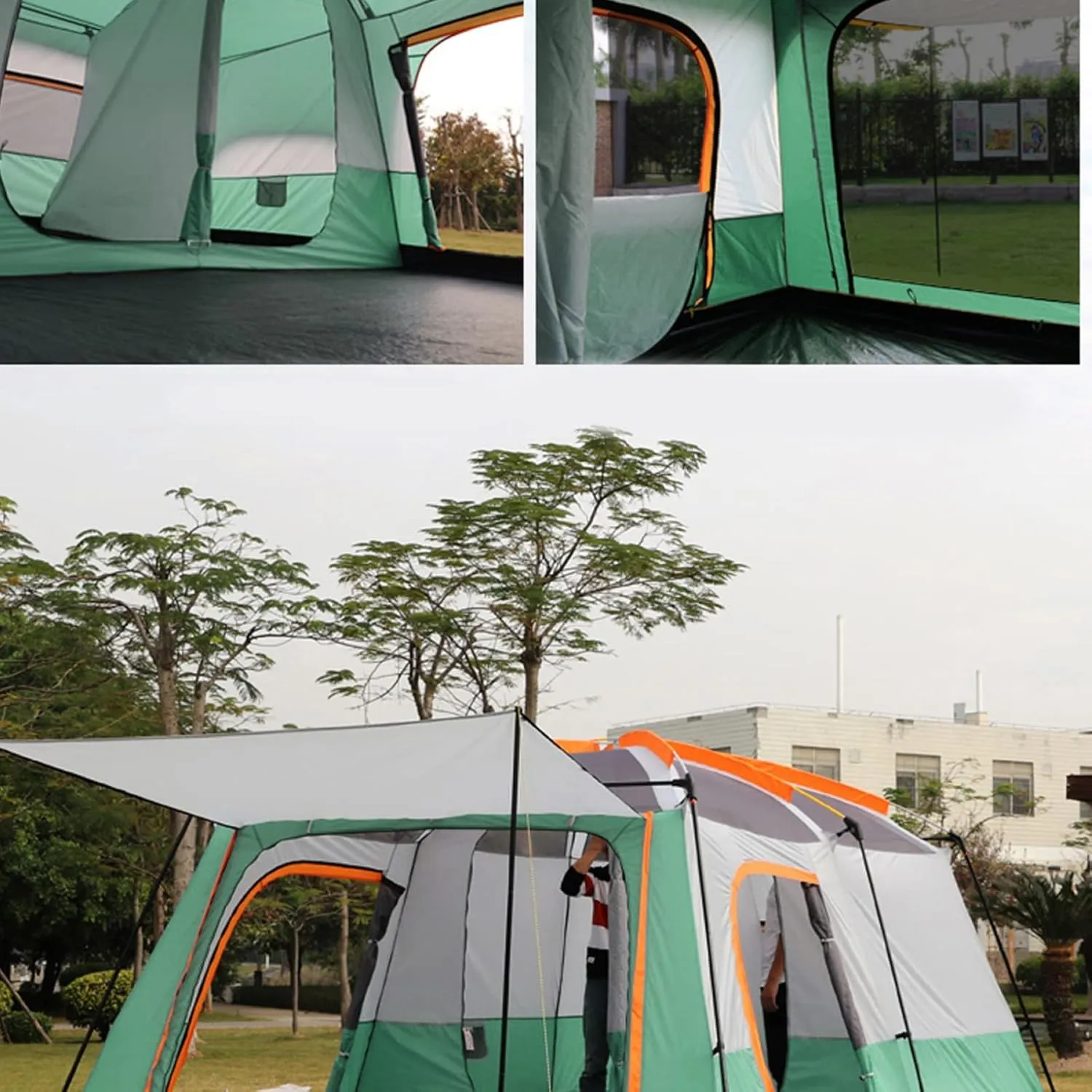 Large Two-Room Family Tent - Waterproof Tent - Camping Tent,with Aluminum Poles, Easy Set-Up for Outdoor, Hiking, Glamping Lightweight Camping Tent