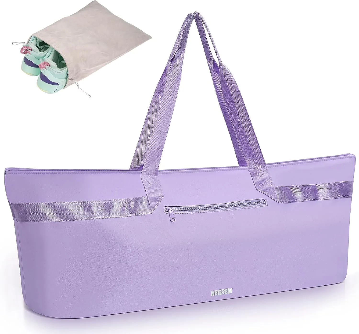 Large Yoga Mat Bag for Women,Pilates Bag with Shoes Bag & Wet Pocket,Gym Bag with Yoga Mat Holder Fits Most Size Mats,Yoga Mat Tote Carrier for Pilates Office Beach Workout (Pink)