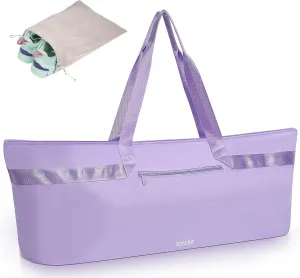 Large Yoga Mat Bag for Women,Pilates Bag with Shoes Bag & Wet Pocket,Gym Bag with Yoga Mat Holder Fits Most Size Mats,Yoga Mat Tote Carrier for Pilates Office Beach Workout (Pink)
