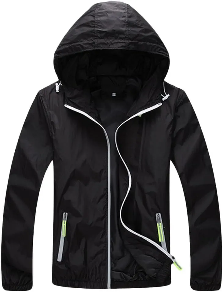 Lasher Womens Lightweight Windbreaker UV Protect Coat Hooded Zip Up Sport Jacket