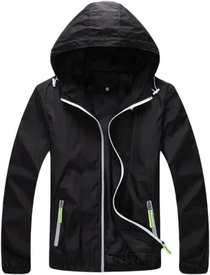 Lasher Womens Lightweight Windbreaker UV Protect Coat Hooded Zip Up Sport Jacket