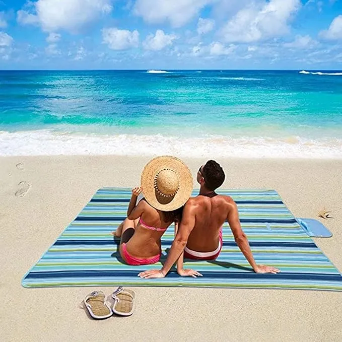 Lchkrep Picnic Blanket Beach Blankets 80"x60"， Large Sandproof Waterproof Camping Portable Travel Blanket Play Mat for Outdoor Indoor Family Beach Park Grass,Hiking, Music Festiva