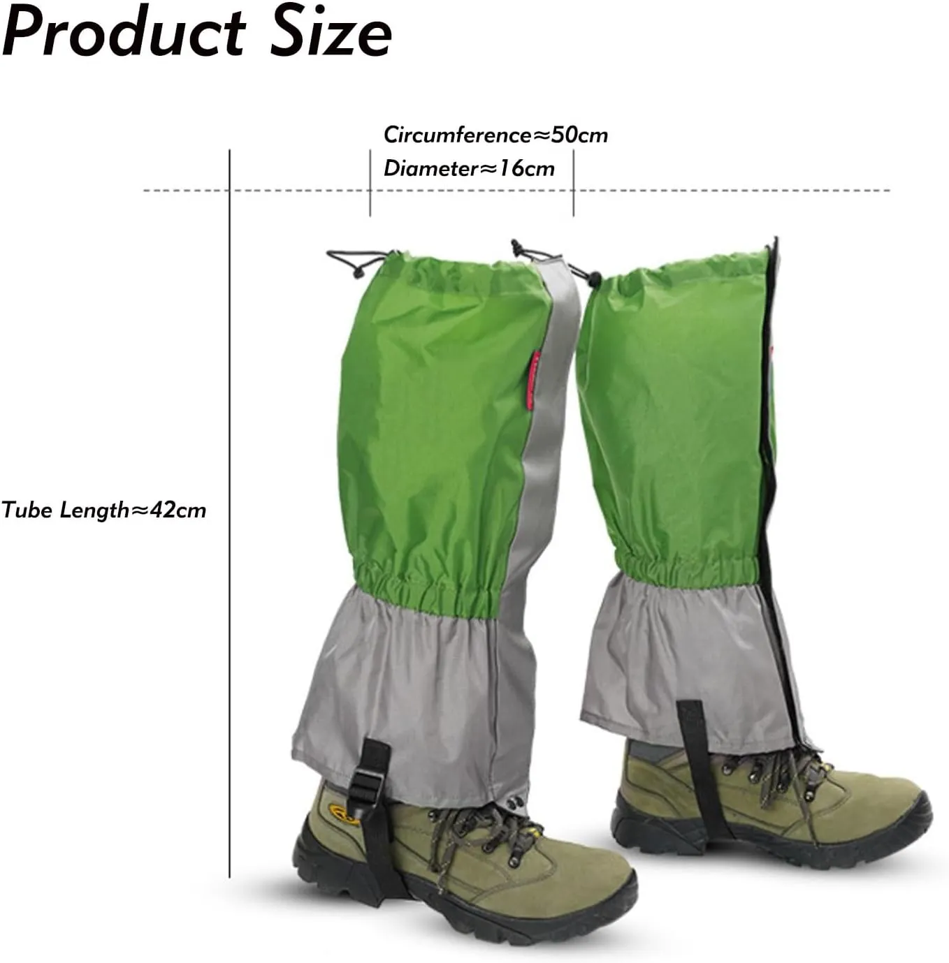 Leg Gaiters,Outdoor Durable Adjustable Size Leg Gaiters,Waterproof Snow Boot Gaiters for Snowshoeing