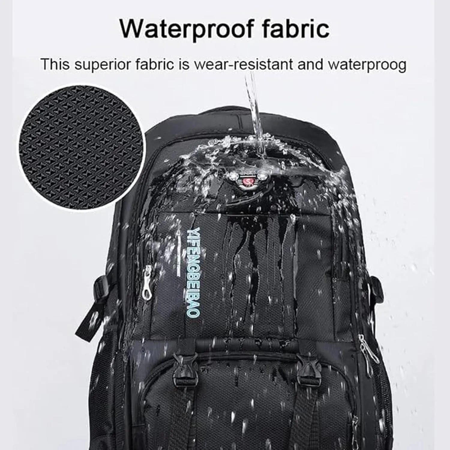 LELEBEAR Expandable Multifunctional Large-Capacity Oxford Backpack, Travel Backpack For Mountaineering, Waterproof Hiking Backpack (Red)