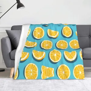 Lemon Wedges Prints Blankets Throws - Lightweight Warm Comfortable Soft Durable Home Practical Rest Outdoor