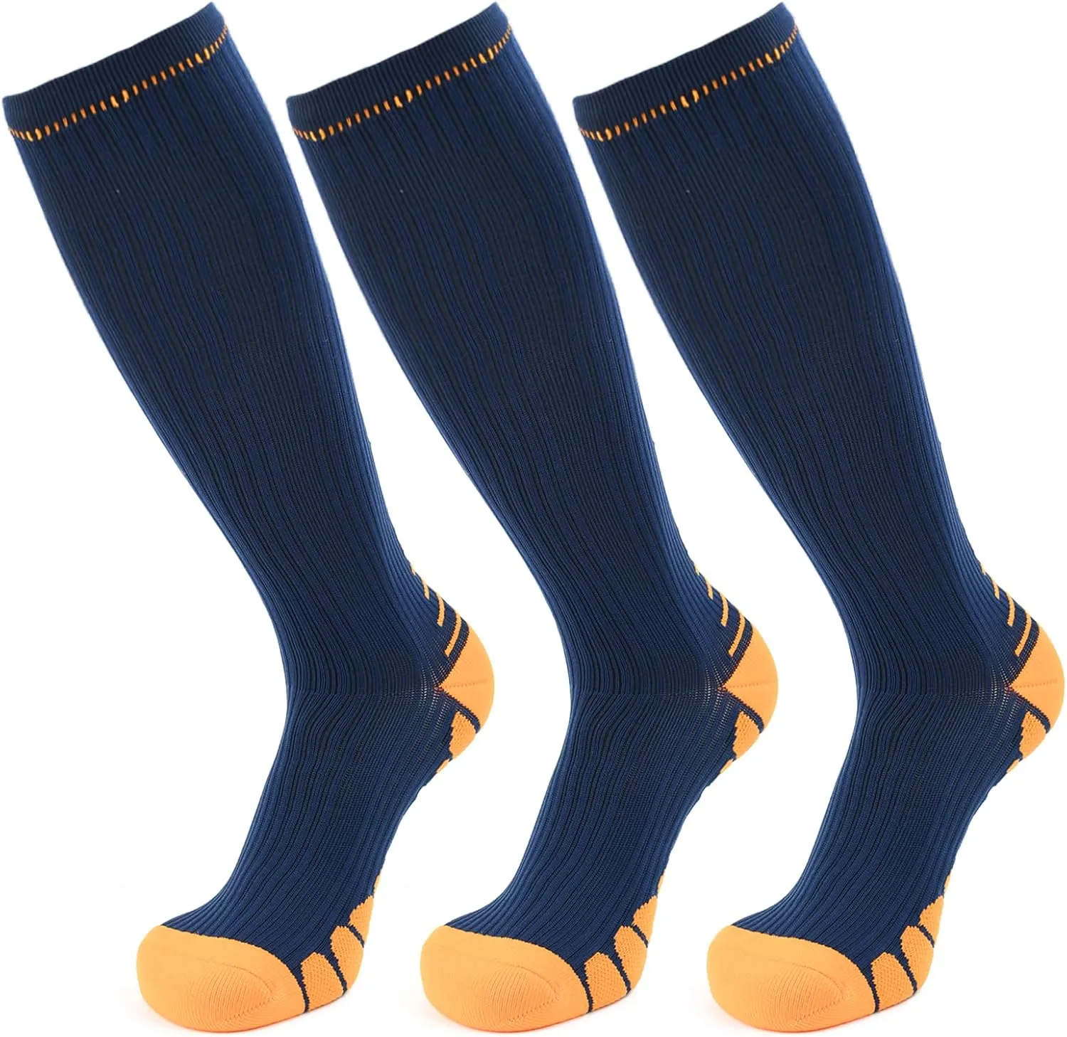 Les Kinberly Compression Socks for Men Women 8-15mmHg Running Hiking Athletic Cycling Socks Anti-Blister 3 Pairs