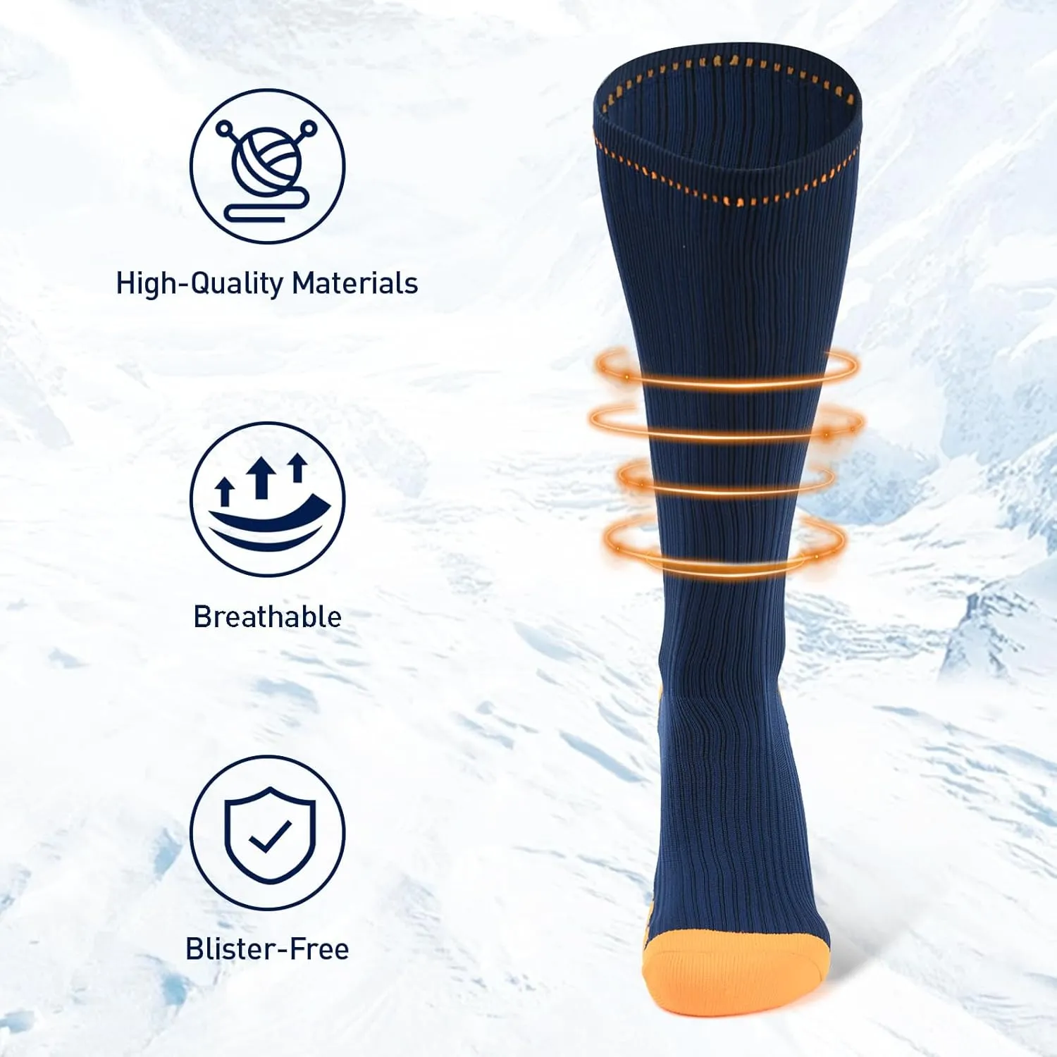Les Kinberly Compression Socks for Men Women 8-15mmHg Running Hiking Athletic Cycling Socks Anti-Blister 3 Pairs