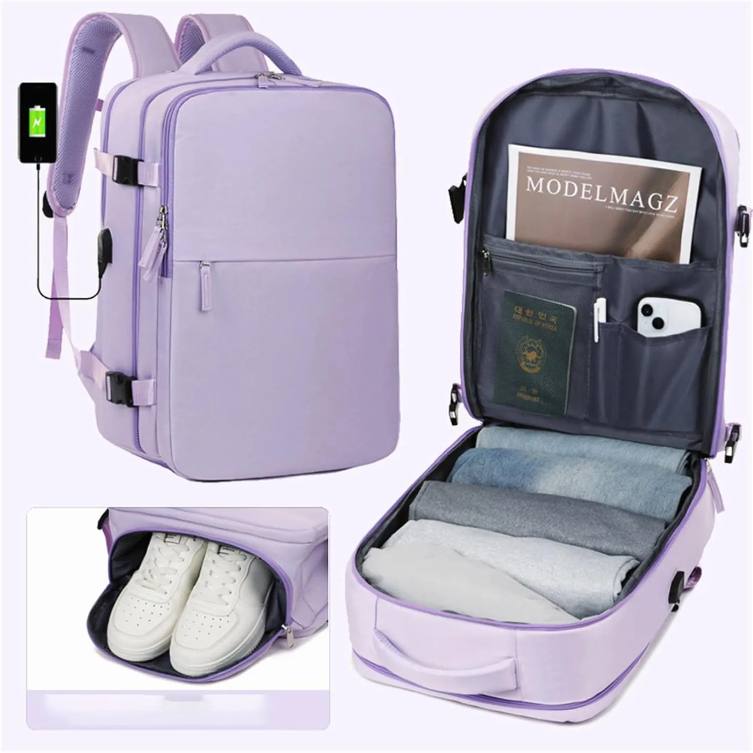 Levettevac Mochila, Levettevac Backpack, Levettebag Backpack, Levette Vac bag, Levette Bag, Expandable Large Capacity (Purple)