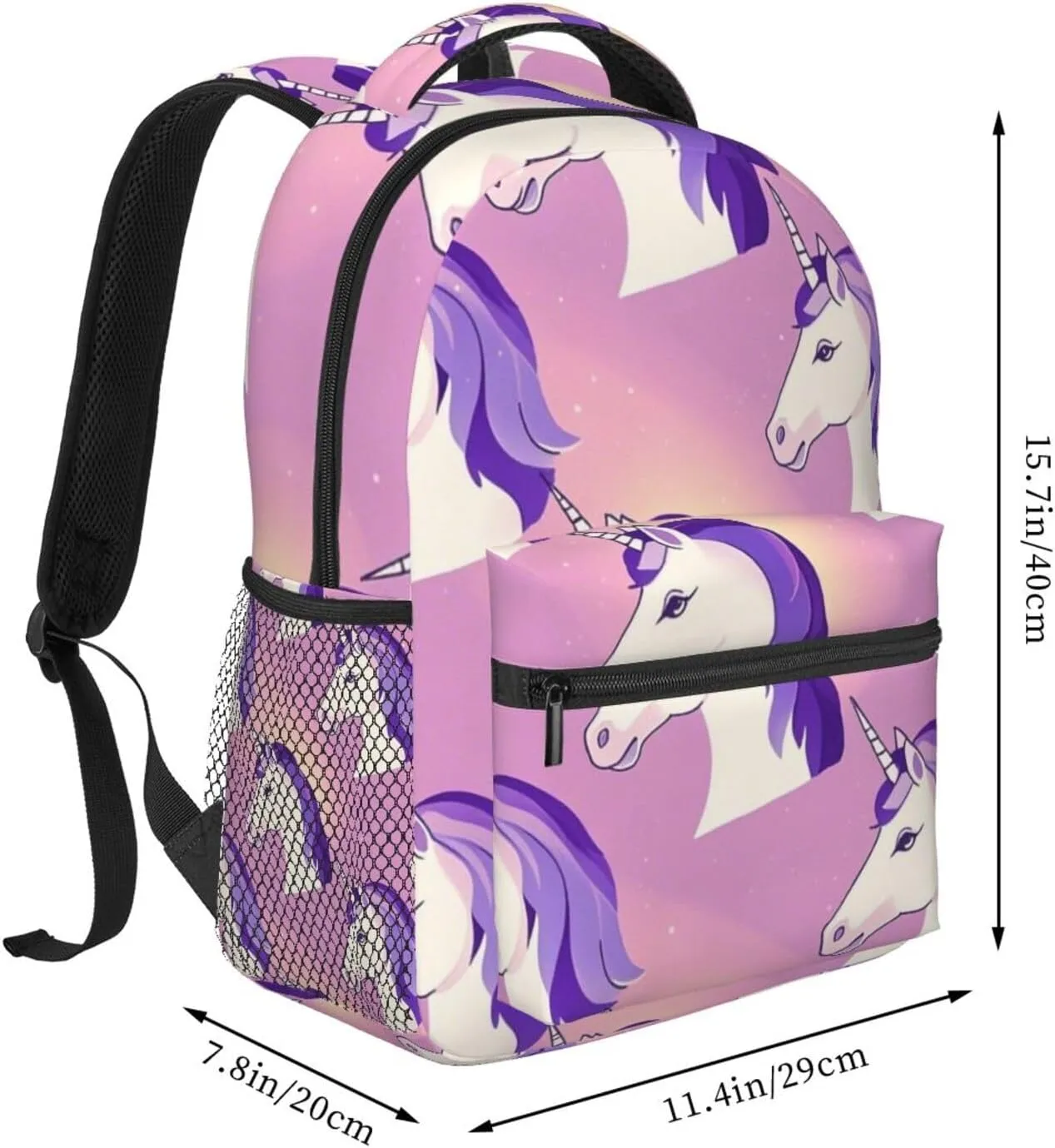 Lightweight Backpack for Gym Travel Bicycle - Big Capacity Multipurpose Anti-Theft Carry On Bag, Magic Unicorn Art Travel Hiking Bag & Day Pack