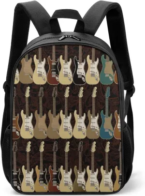 Lightweight Backpacks Cute Travel Bag Durable Art Guitar Pattern Printing Small Travel Backpack For Women & Men